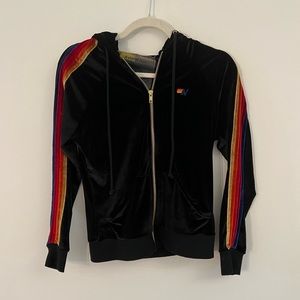 Classic Aviator Nation black velour hoodie